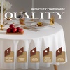 Wealuxe [2 Pack] White Round Tablecloths 60 Inch [for 20-48” Tables] 200 GSM Premium Quality Textured Washable Polyester Fabric Table Cloth [60” is Not Table Size](White)