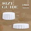 Wealuxe [2 Pack] White Round Tablecloths 60 Inch [for 20-48” Tables] 200 GSM Premium Quality Textured Washable Polyester Fabric Table Cloth [60” is Not Table Size](White)